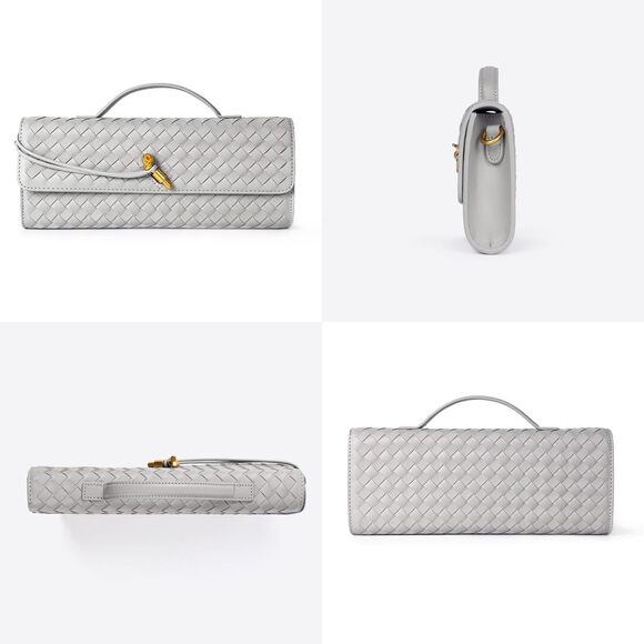 Woven Suede Crossbody Clutch for Evening - Picture 3 of 7